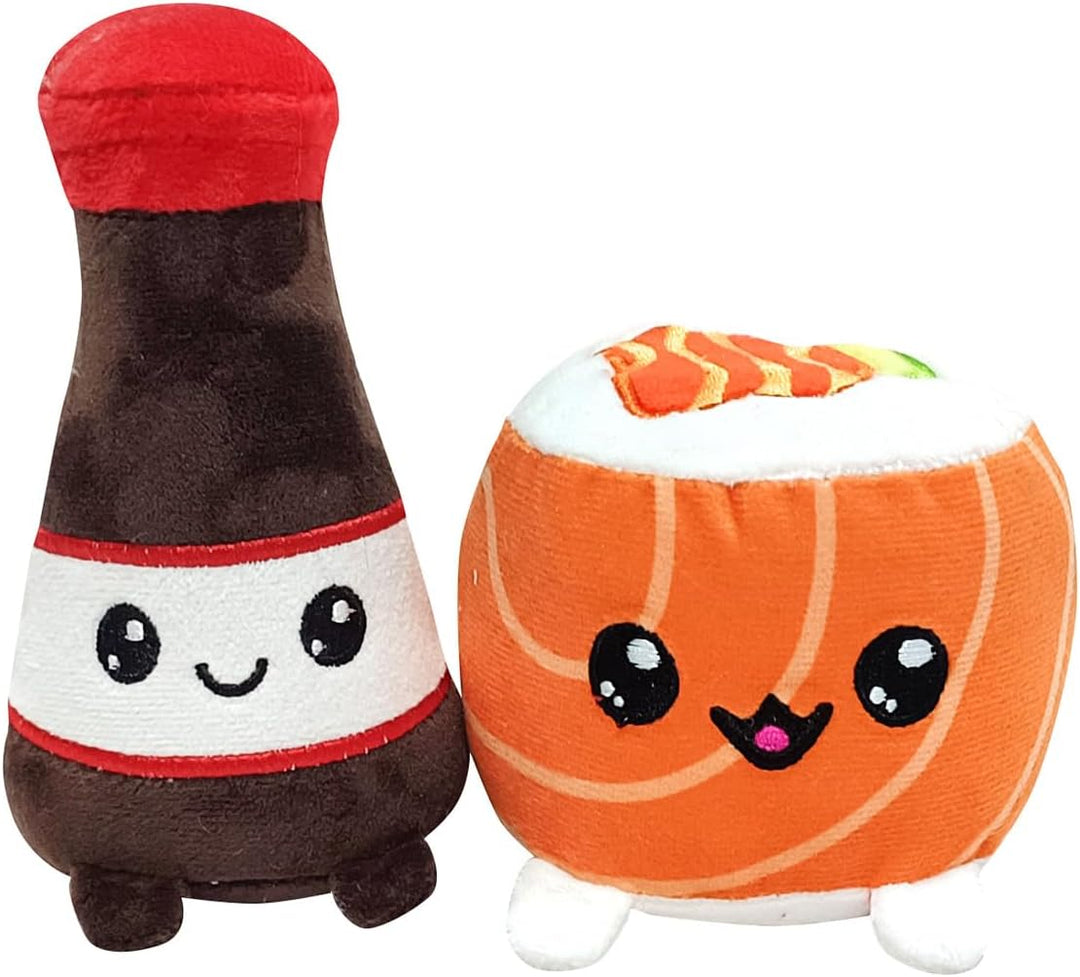 Joy Toy - Yummis Together Uramaki und SOYA - 2 Plüsch 15 cm in Take Away Plüsch Tasche 21x21 cm Uram