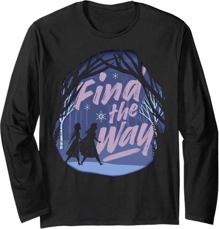 Disney Frozen 2 Anna & Elsa Find The Way Silhouette Langarmshirt