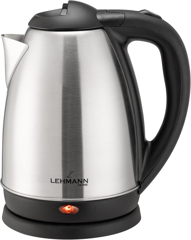 Lehmann LHOEK-2220D Wasserkocher Edelstahl 1,8 L, leistungsstarker elektrischer Wasserkocher 2200W,