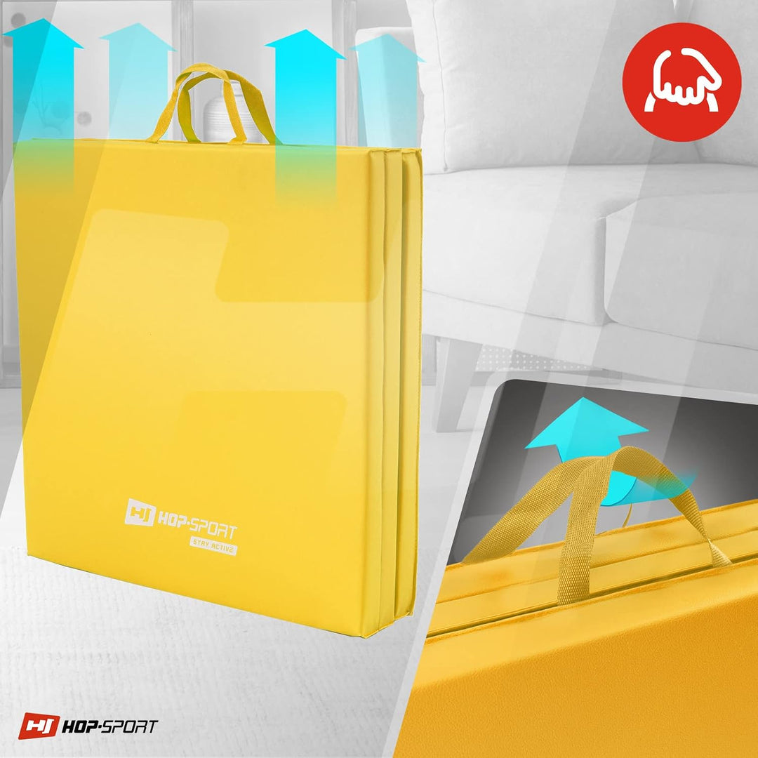 Hop-Sport Turnmatte klappbar - Bodenweichmatte für zuhause 180x60x5cm - Fitnessmatte, Gymnastikmatte
