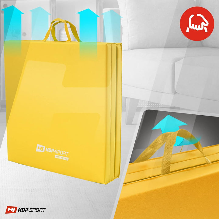 Hop-Sport Turnmatte klappbar - Bodenweichmatte für zuhause 180x60x5cm - Fitnessmatte, Gymnastikmatte