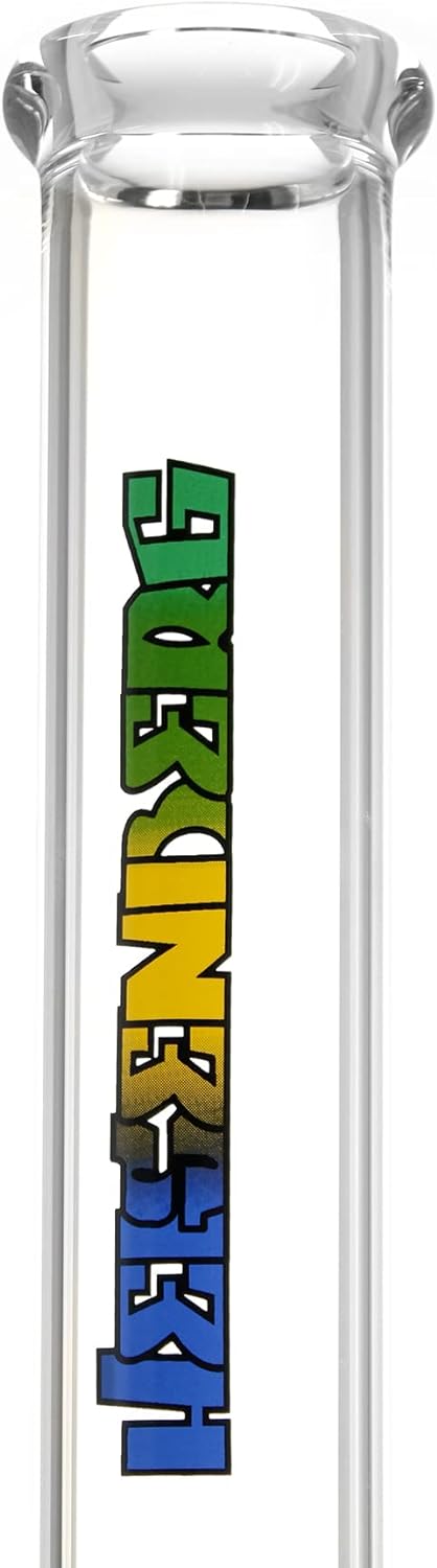 Heisenberg Old School Glasbong Color-Line 56cm mit 3x Honeycomb-Perkolator und Eiskerben