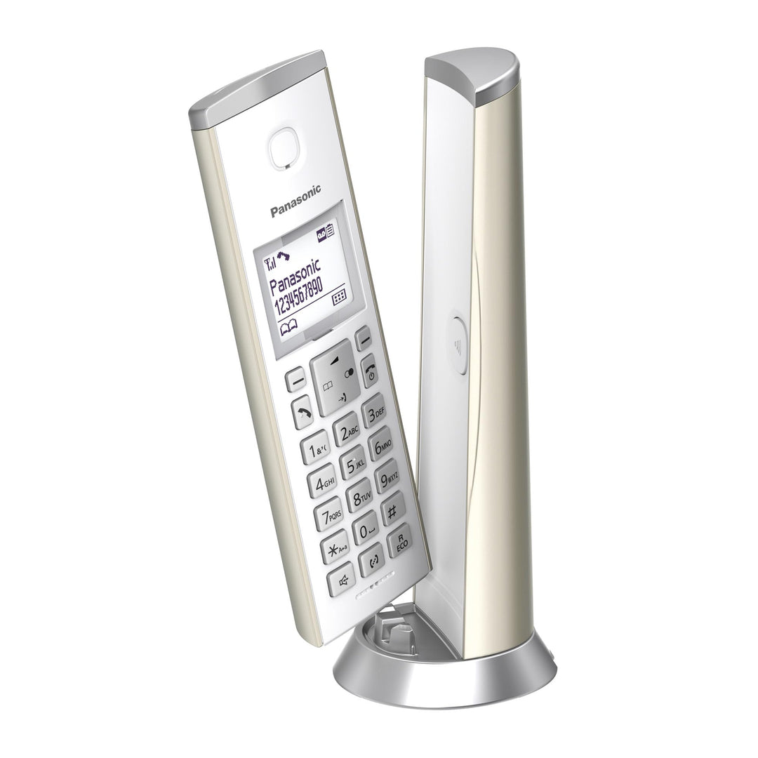 Panasonic KX-TGK220GN Design-Telefon mit Anrufbeantworter (Wecker, Haustelefon (schnurlos), HD-Telef