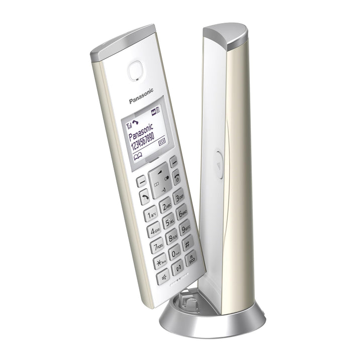 Panasonic KX-TGK220GN Design-Telefon mit Anrufbeantworter (Wecker, Haustelefon (schnurlos), HD-Telef
