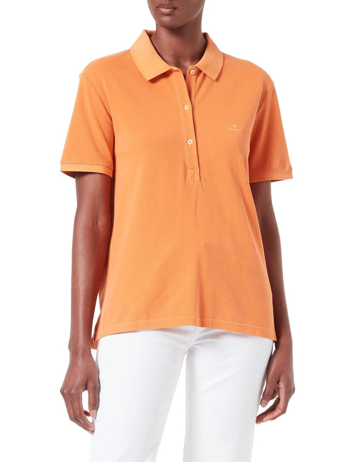 Gant Damen Sunfaded Ss Polo Pique Polohemd XS Sweet Orange, XS Sweet Orange