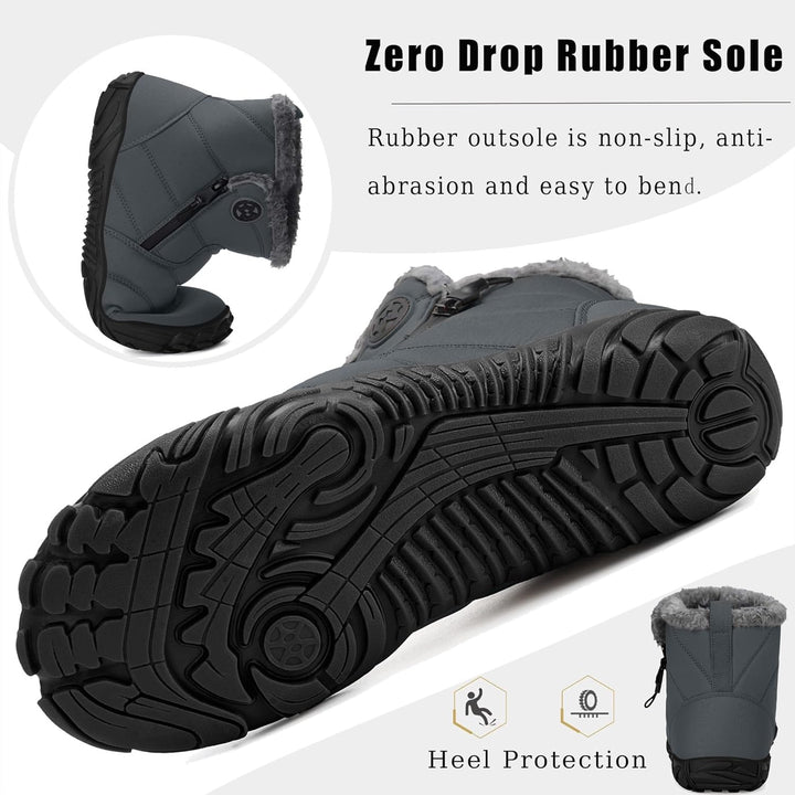 Sisttke Barfussschuhe Herren Gefüttert Winterschuhe Damen Warm Winterstiefel Winter rutschfeste Brei
