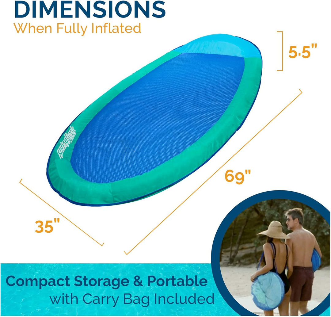 SwimWays Spring Float Premium Hammock Pool Lounger for Swimming Pool, Inflatable Pool Floats Adult w