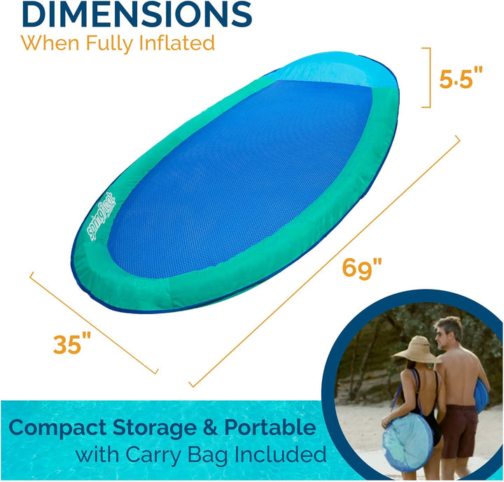 SwimWays Spring Float Premium Hammock Pool Lounger for Swimming Pool, Inflatable Pool Floats Adult w
