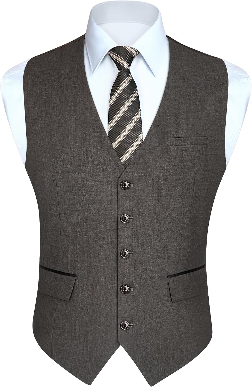 HISDERN Anzugweste für Herren Elegant Hochzeit Weste Klassische Einfarbig Casual Businessweste Forme