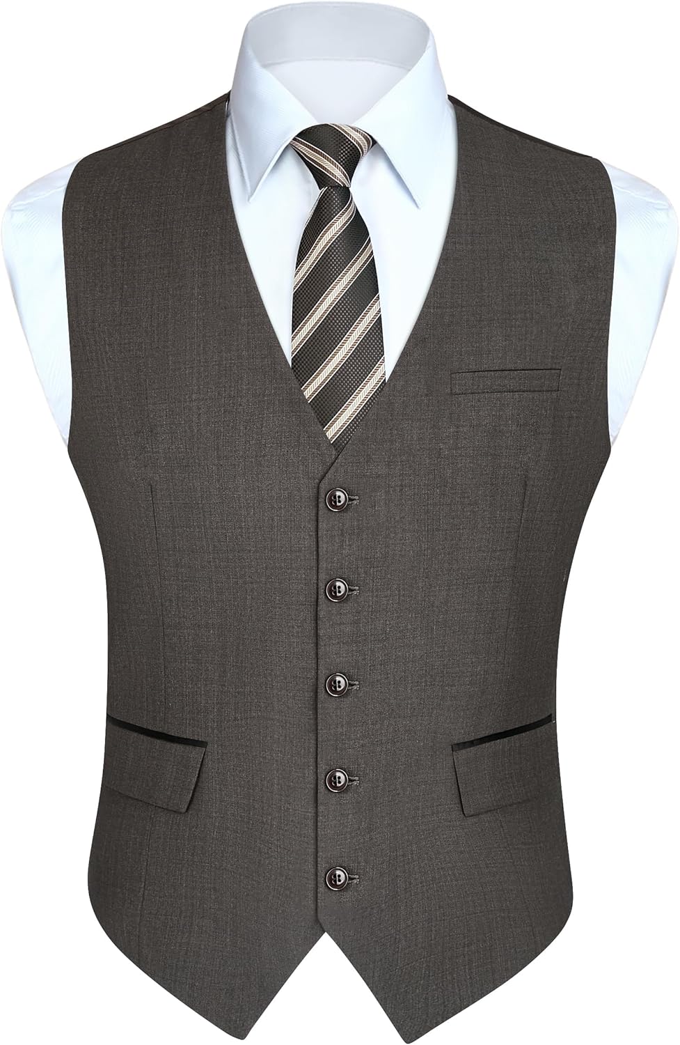HISDERN Anzugweste für Herren Elegant Hochzeit Weste Klassische Einfarbig Casual Businessweste Forme