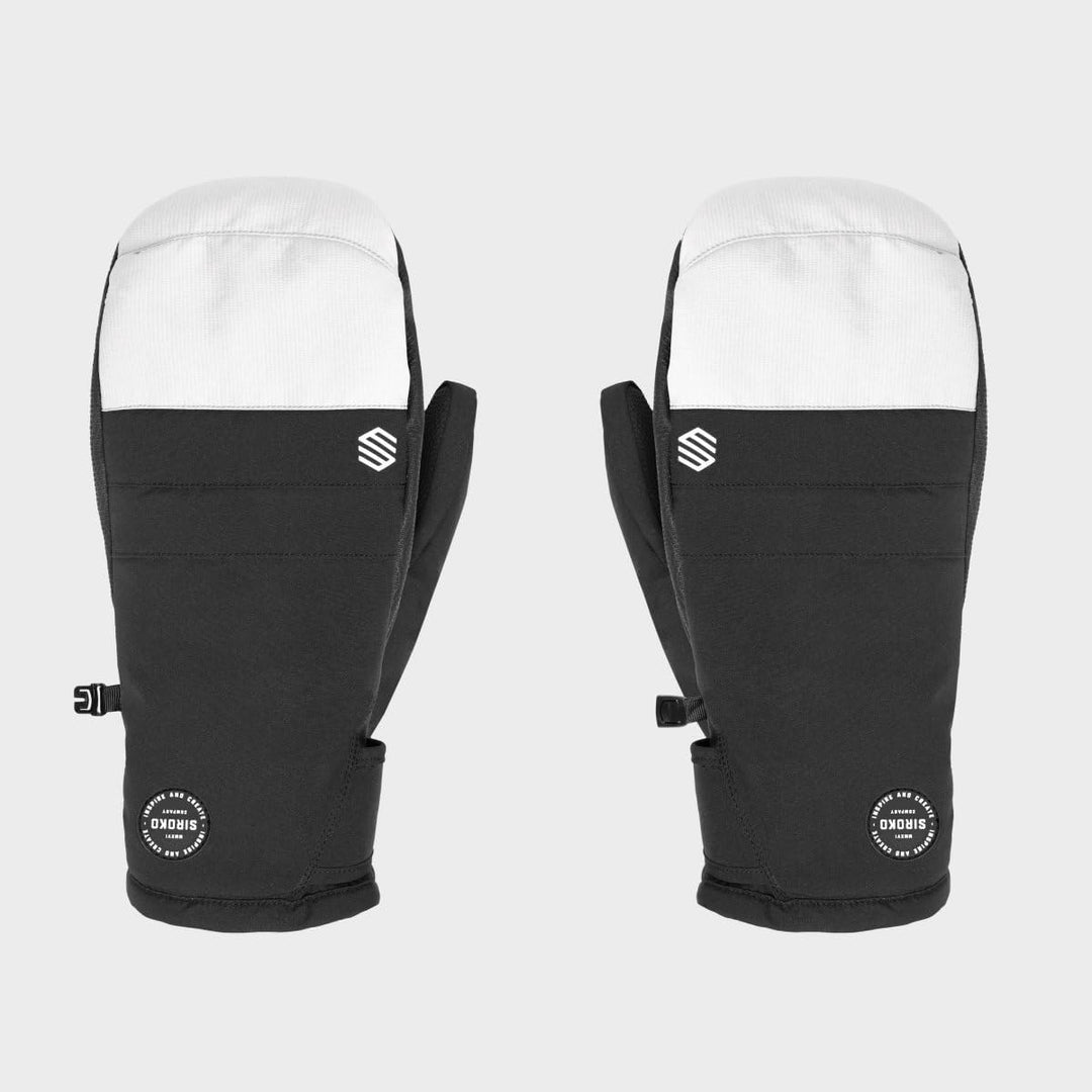 SIROKO Thermische Fäustlinge Skifahren und Schnee Pitztal Weiss Schwarz Mann und Frau XS, XS