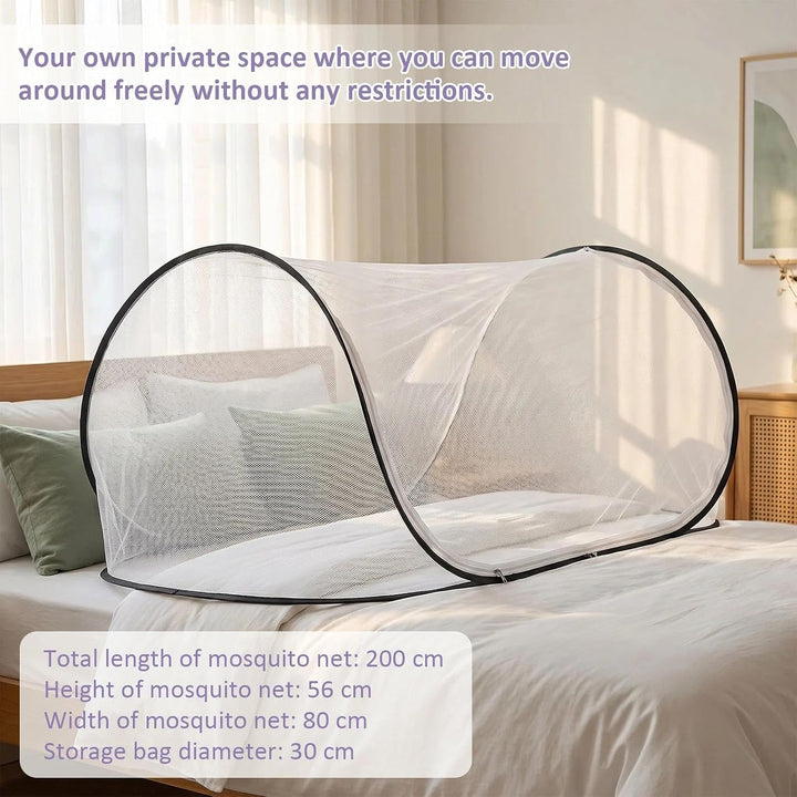 Moskitonetz Reise, Moskitonetz Bett Reise 200 x 80 x 56 cm klappbares Moskitonetz für Einzelbett mit