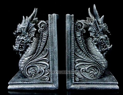 Drachen Buchstützen - Drachenköpfe