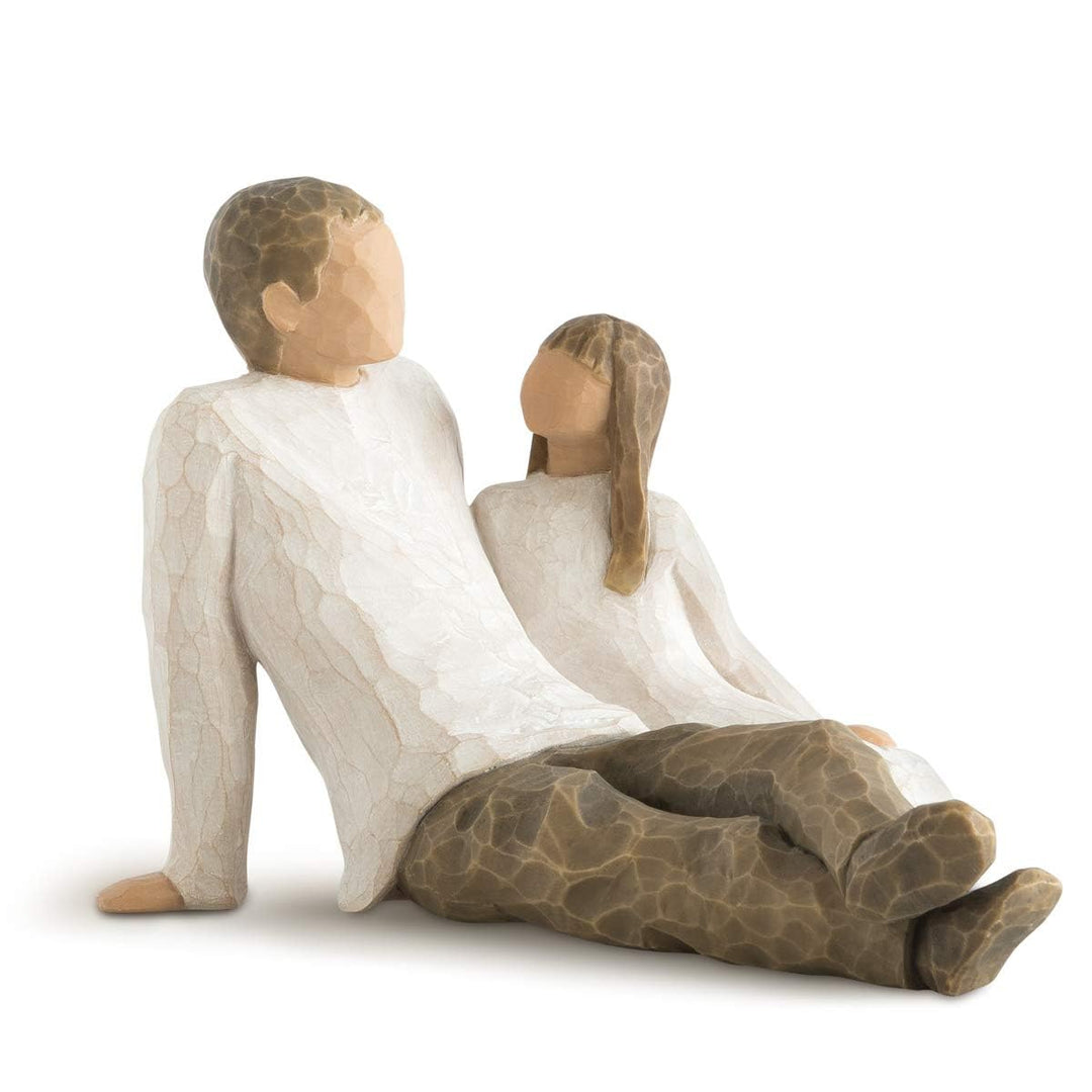 Enesco Willow Tree 26031 Figur Vater und Tochter, 17,8 x 15,2 x 12,1 cm, Natur Vater + Tochter, Vate