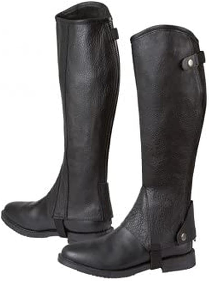 Covalliero Minichaps Elasto Leder Elastikeinsatz S Schwarz, S Schwarz
