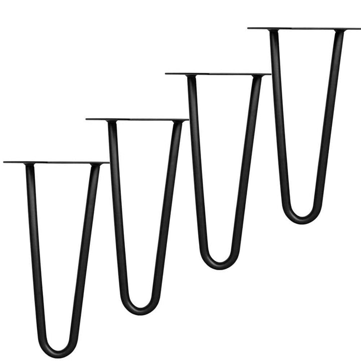 Melko 4 Stück Hairpin Legs Haarnadel Tischbeine aus 12 mm Stahl Tischfuss inkl. Bodenschoner | Höhe