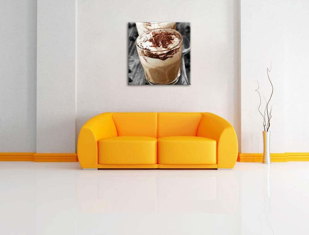 Pixxprint Cappuccino als Leinwandbild Quadratisch/Grösse: 70x70 / Wandbild/Kunstdruck/fertig bespann