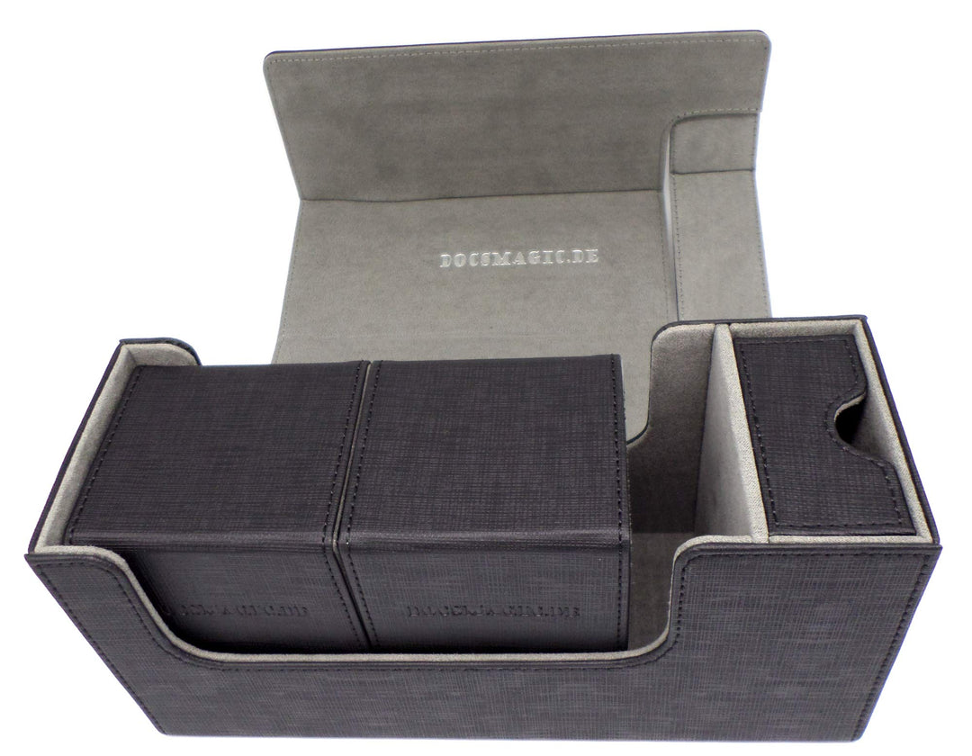 docsmagic.de Premium Magnetic Tray Long Box Black Small + 2 Flip Boxes - Schwarz Small + 2 Flip Boxe
