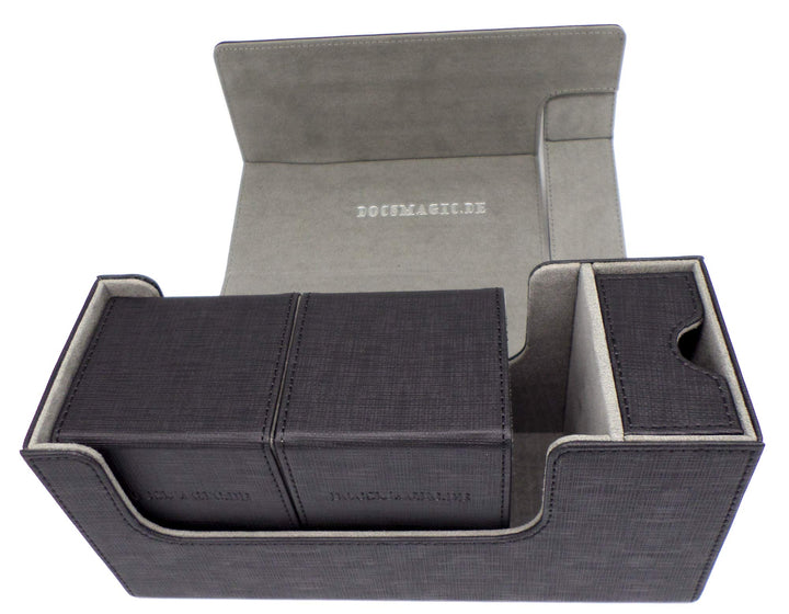 docsmagic.de Premium Magnetic Tray Long Box Black Small + 2 Flip Boxes - Schwarz Small + 2 Flip Boxe