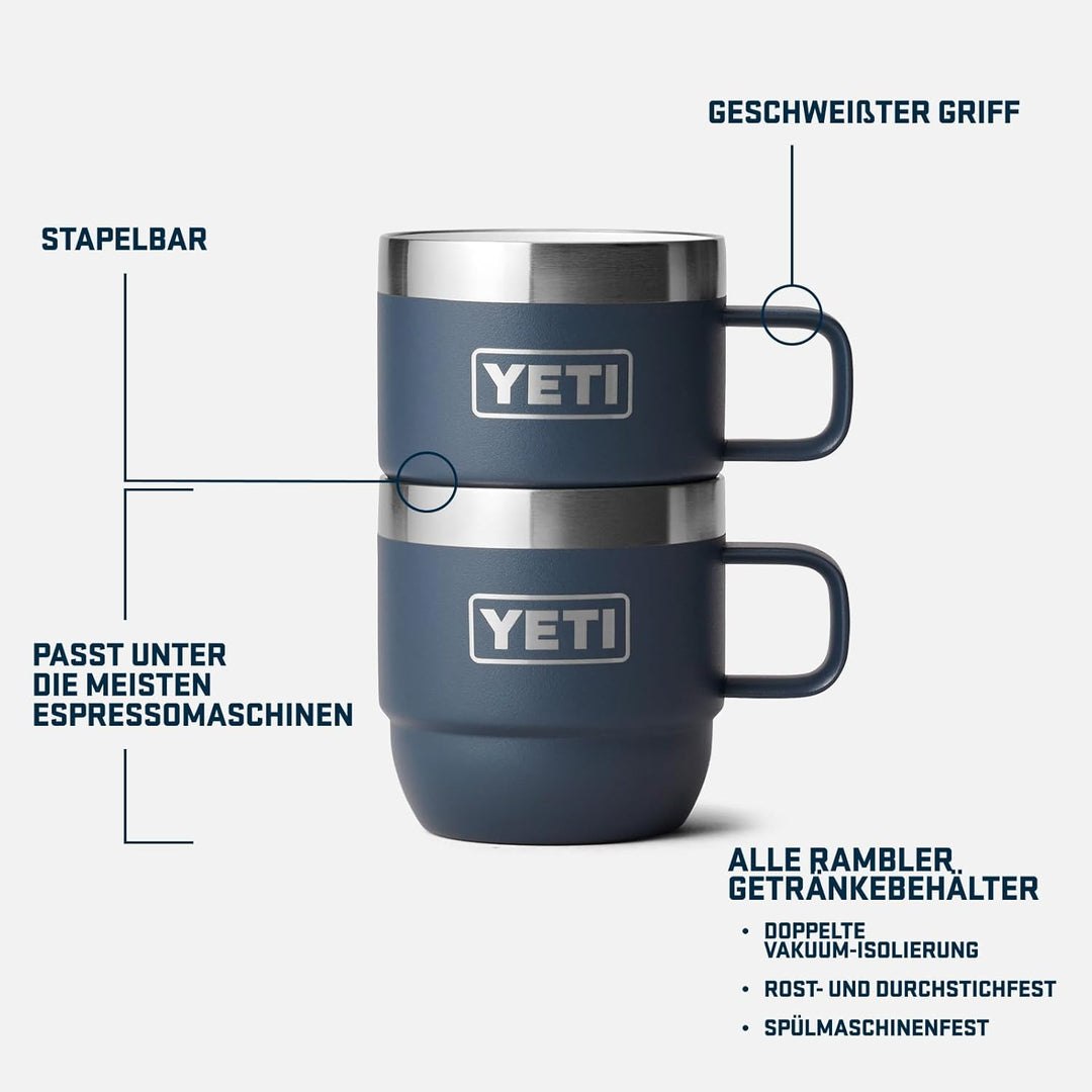 YETI Rambler Stapelbare Tasse Mit DuraSip Keramikbeschichtung, Big Sky Blue, 2 Pack 6 oz (177 ml), B