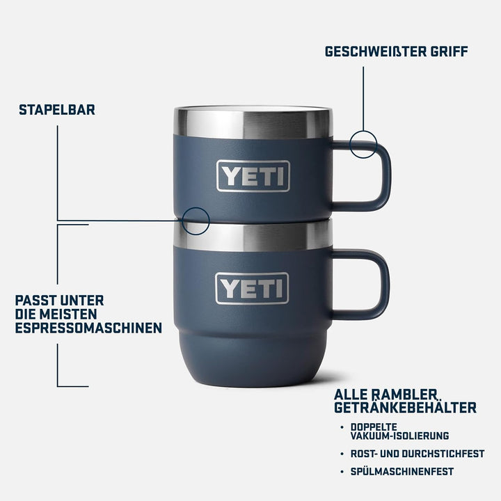YETI Rambler Stapelbare Tasse Mit DuraSip Keramikbeschichtung, Tropical Pink, 2 Pack 6 oz (177 ml),