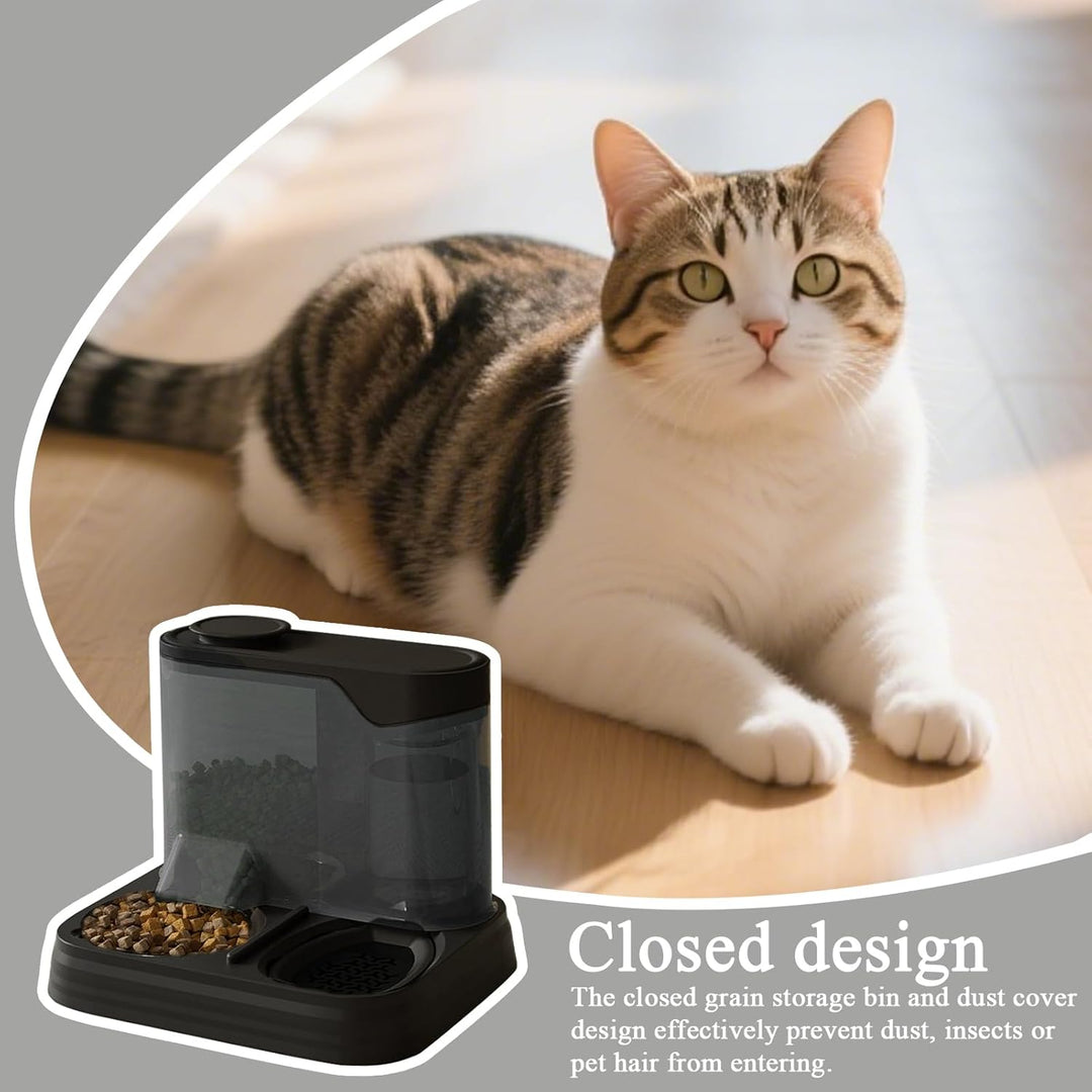 Katzenfutter Automat Mit Einem,30x25x23cm Katzenfutterautomat Mit Integriertem Wasserspender,Für Hun