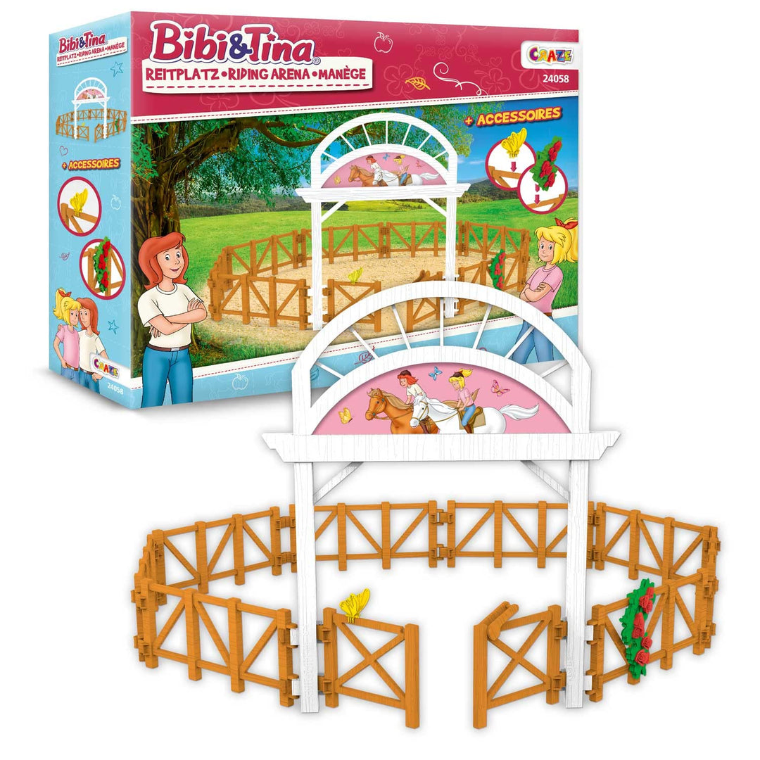 Craze Bibi und Tina Reitarena für Pferdefiguren Spielset Martinshof Pferdeset Pferde Mädchen Geschen
