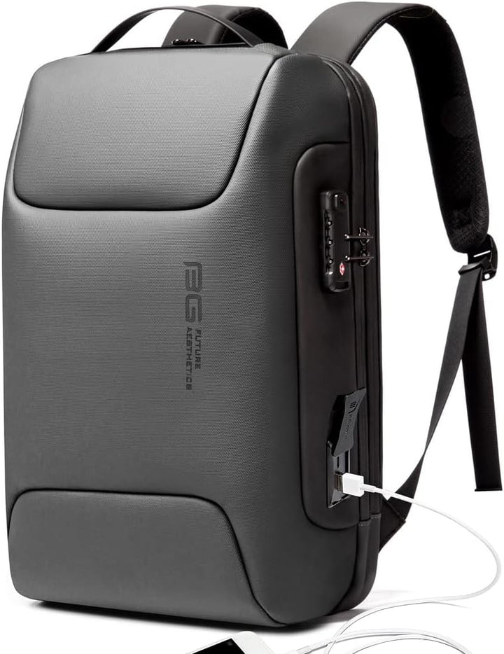 BANGE Anti-Diebstahl-Rucksack mit USB-Ladeanschluss, leichter Business-Rucksack für Damen und Herren