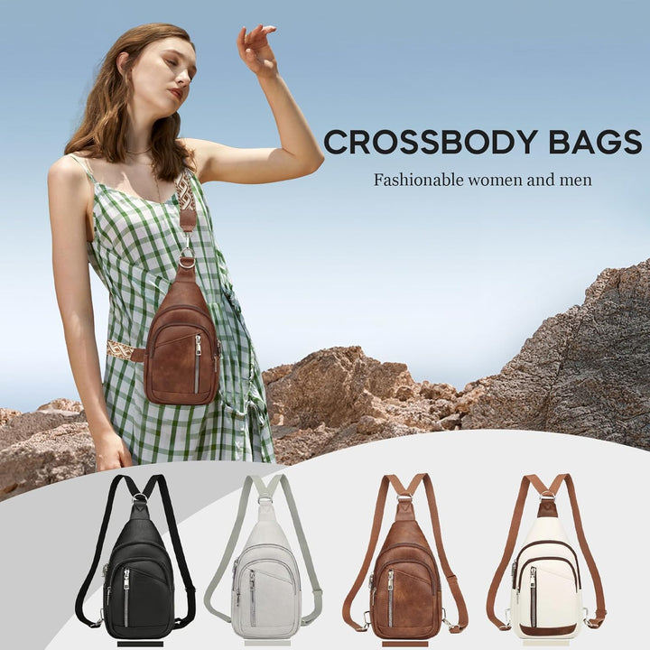 Kaiyaner Brusttasche Damen Umhängetasche Herren Crossbody Bag Handytasche zum umhängen 2 in 1 Schult