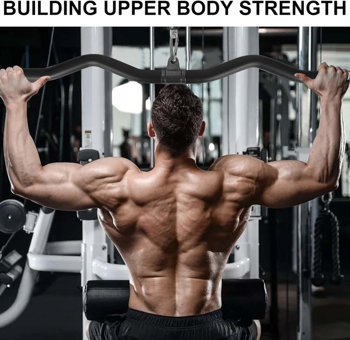 Latzugstange Kabelzug, Bizeps Stange 80 cm, Zugstange Krafttraining Schwarz, Latzug Stange Lang für