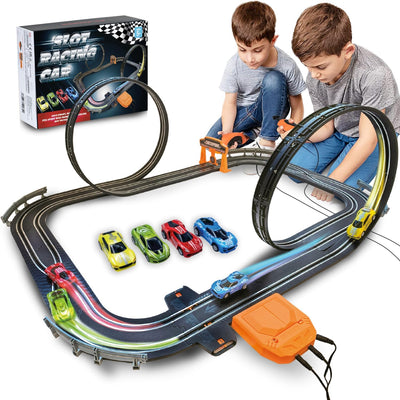 Atlasonix Autorennbahn, Elektrisches Auto für Kinder, Rennbahn Kinder 3 4 5 6 7 8 Jahre für Jungen u