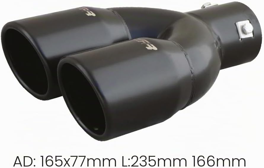 Simoni Racing TRX/18N Runder Doppelauslauf aus schwarzem Edelstahl, Schräg, Universell
