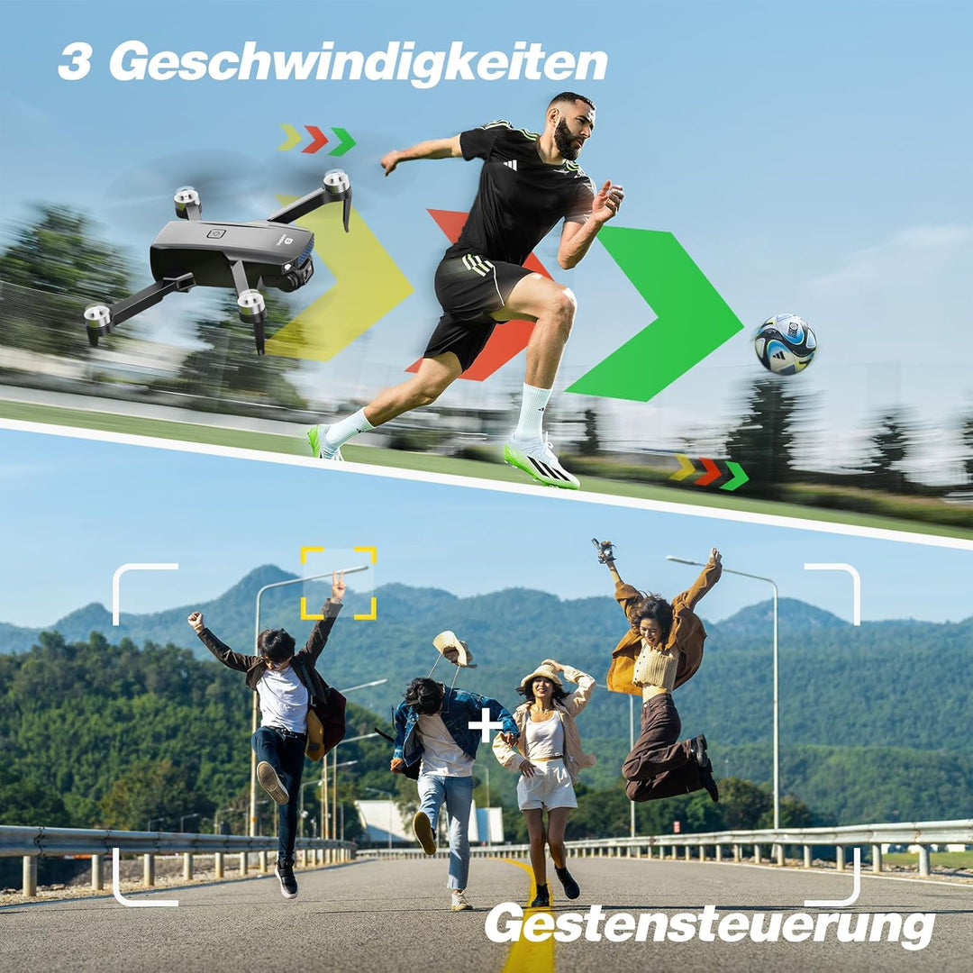 DEERC Drohne mit Kamera 1080P für Kinder, Anfänger, D20S RC Drohnen faltbar mit FPV Übertragung, 2 A