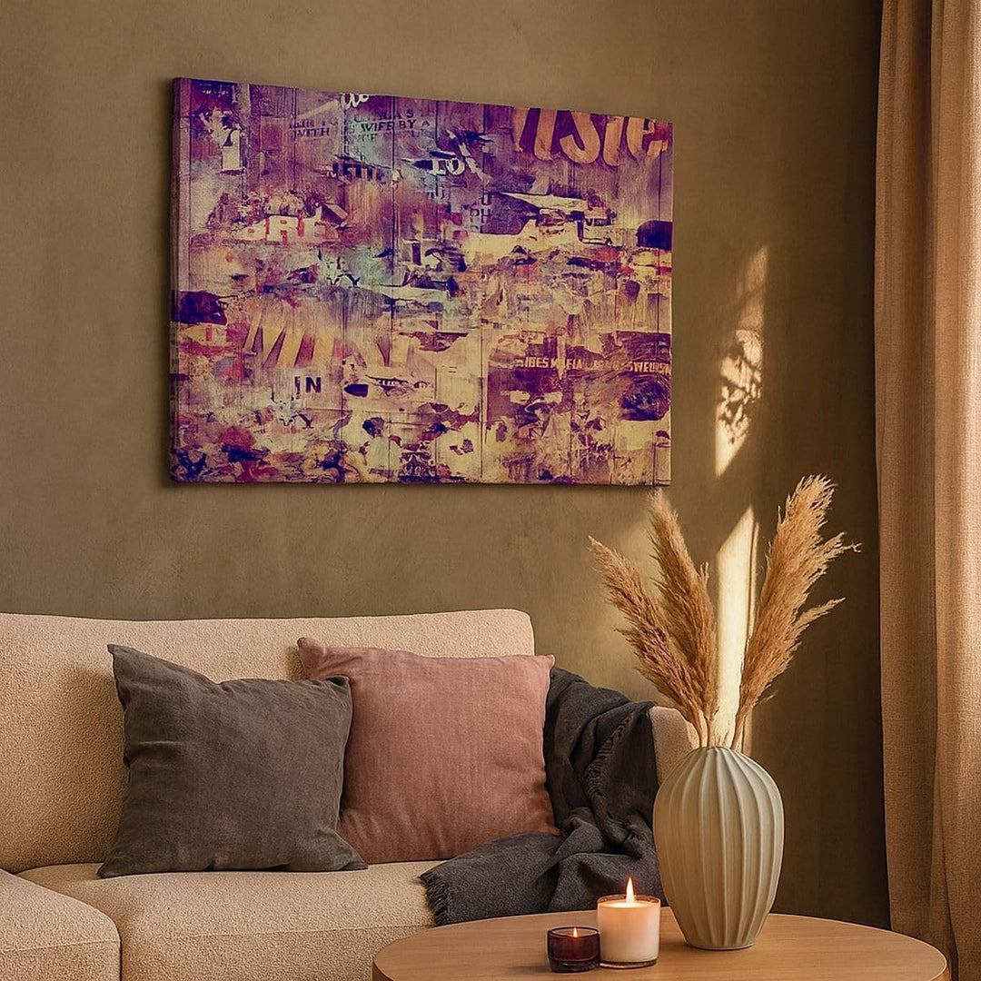 Bilder auf Leinwand 100x70cm Leinwandbild mit Rahmen Graffiti modern Gross Wanddeko Bild Schlafzimme