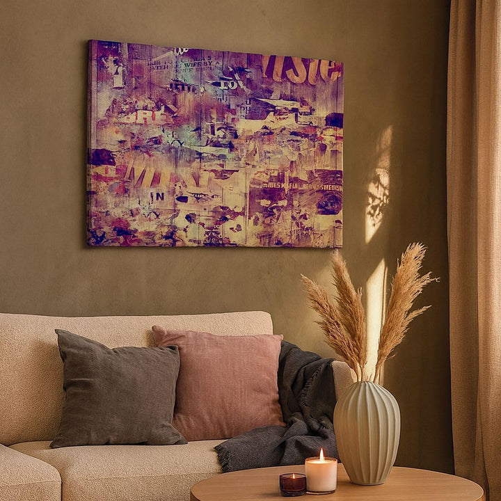 Bilder auf Leinwand 100x70cm Leinwandbild mit Rahmen Graffiti modern Gross Wanddeko Bild Schlafzimme