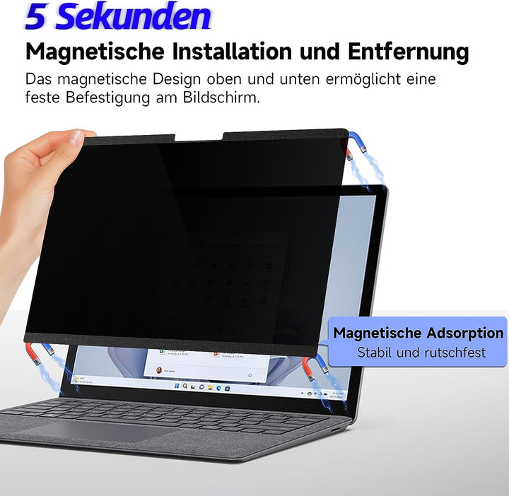 IPROKKO Magnetischer Blickschutzfilter für Microsoft Surface Laptop 5/4/3/2/1-15 Zoll, Abnehmbar Bla