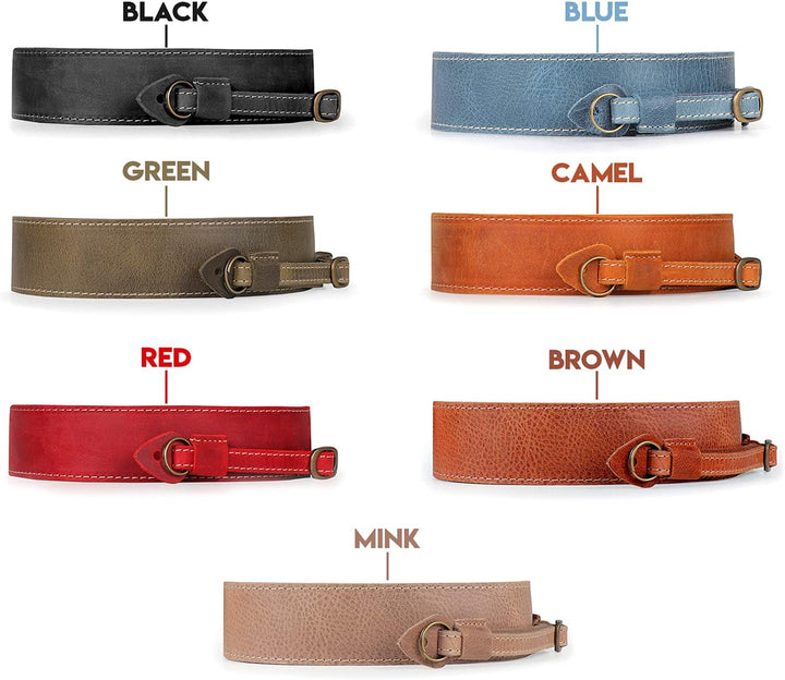 MegaGear MG1999 SLR, DSLR Schulter- oder Nackengurt aus echtem Leder (Kamel), Einheitsgrösse Camello