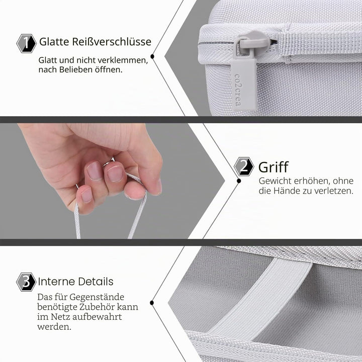 co2CREA Hart Tasche für Canon SELPHY Square QX10 /QX20 Fotodrucker Case Etui Tragetasche Weiss, Weis