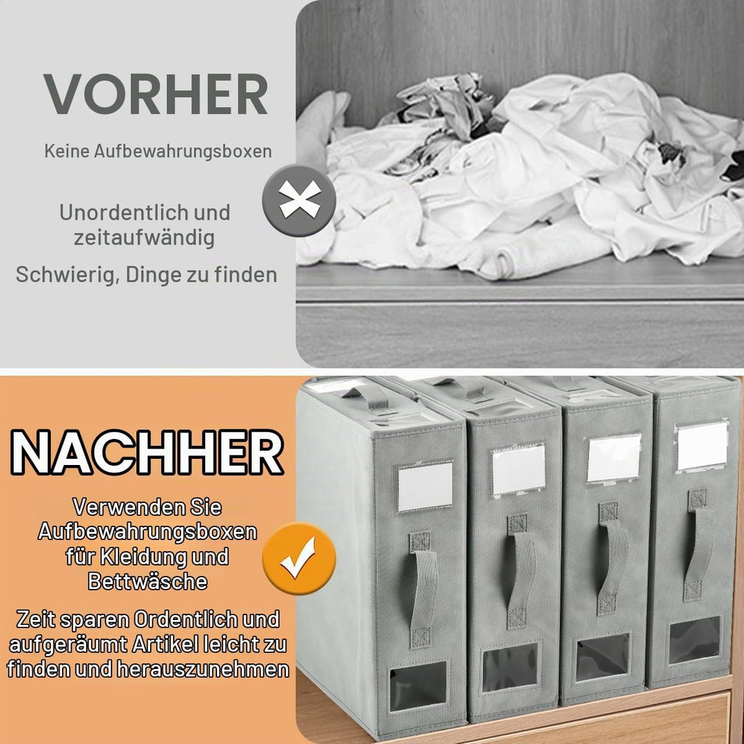 6 Stück Aufbewahrung Bettwäsche Organizer, Grau Bettwäsche Organizer Box Unterbett Organizer, Faltba