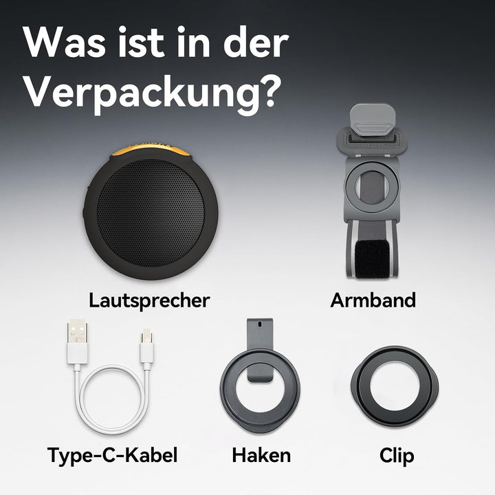 ANCwear Tragbarer Bluetooth 5.3 Lautsprecher Mini mit Mikrofon, Wearable Handgelenkslautsprecher, IP