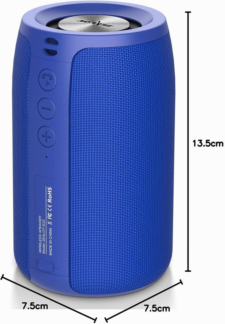 ZEALOT Bluetooth Lautsprecher,Musikbox Bluetooth mit USB/TF Karte/AUX,Bluetooth Box mit IPX5 Wasserd