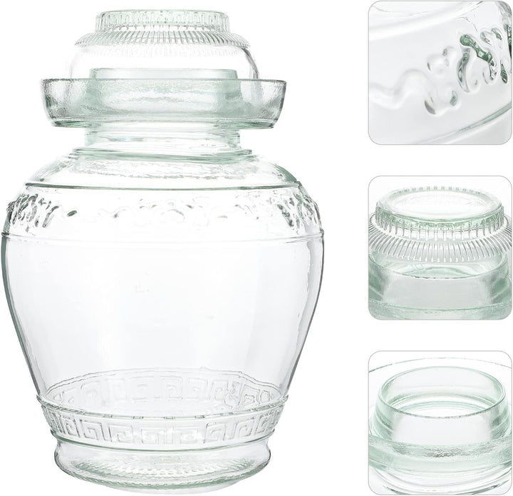 UPKOCH 1Pc Pickle Jar Glasfermentglas Haushaltsgurkenglas Grosser Kapazität Versiegelter Gurkennahru