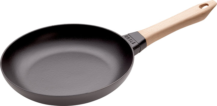 STAUB Gusseisen Pfanne mit Holzgriff, 24 cm, Induktionsgeeignet, Schwarz, 24 cm