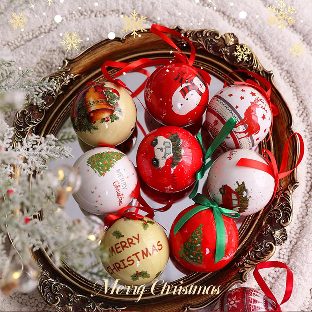 6er Set Christbaumkugel Nostalgie Christmas Tree Decoration Ball Weihnachtsdekorative Plastikkugeln