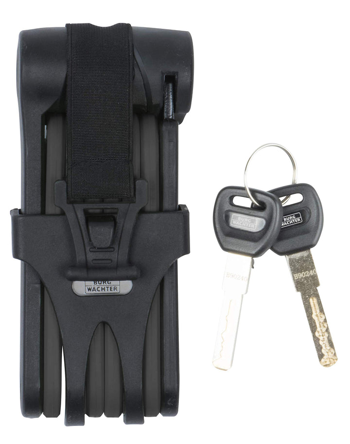 Burg Wachter Fahrradschloss aus gehärtetem Stahl, leicht, faltbar, 80 cm, schwarz