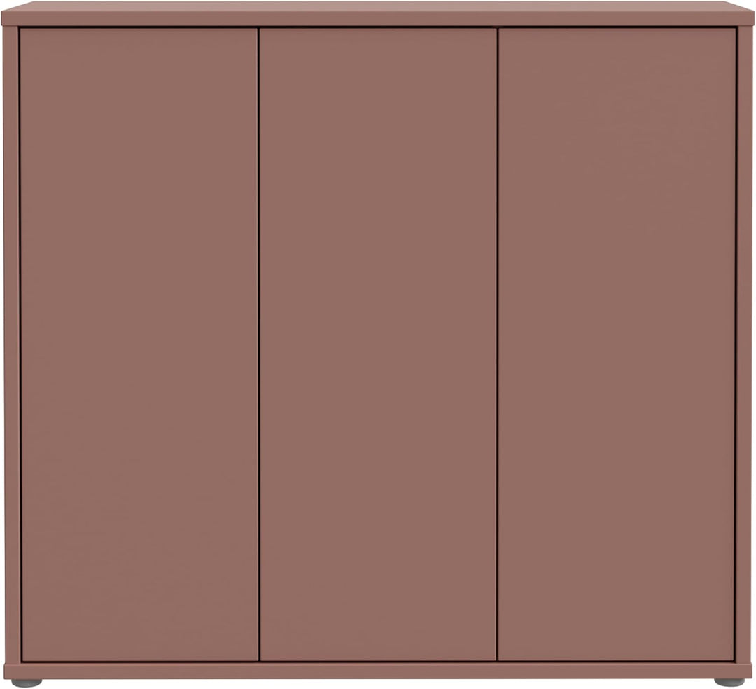 Forte Alice Springs Schuhschrank 100 110, moderner Flurschrank mit 3 Türen und 8 Einlegeböden, Holzw