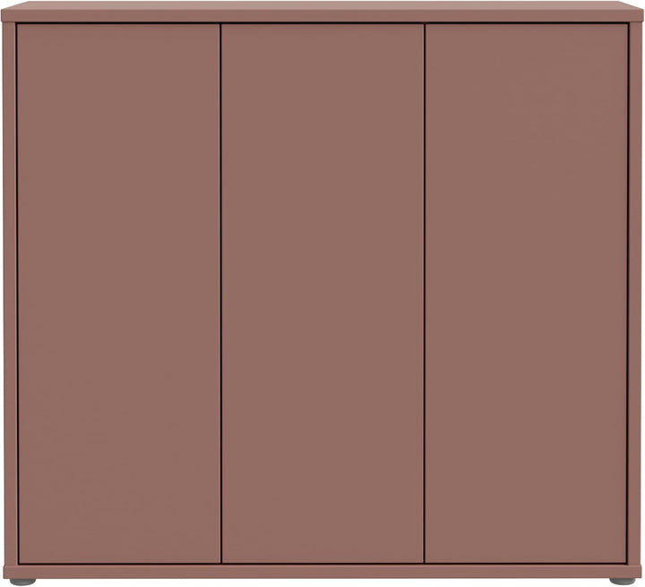 Forte Alice Springs Schuhschrank 100 110, moderner Flurschrank mit 3 Türen und 8 Einlegeböden, Holzw