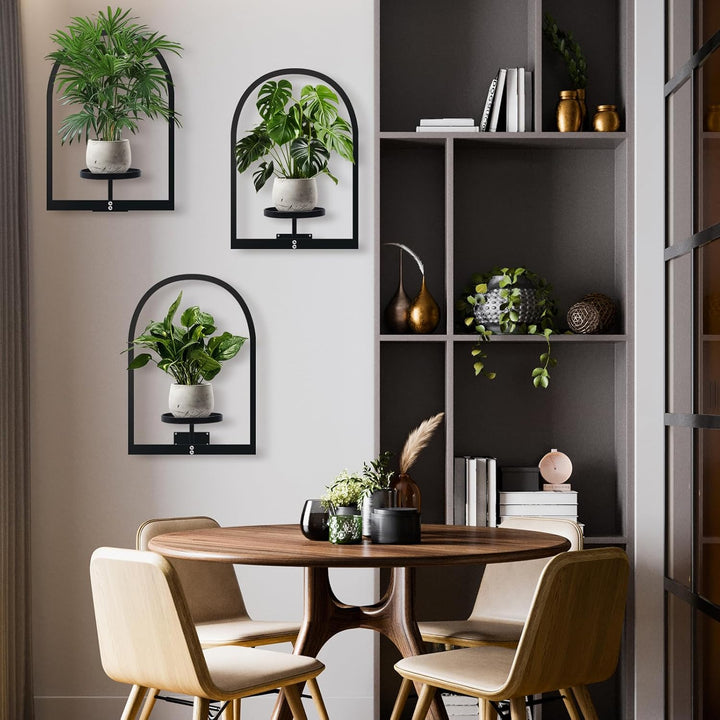 Metall Pflanzregal Schwarz Hängende Blumentöpfe Wandbehang Regal Wand für Blumen Pflanzen Garten Bal