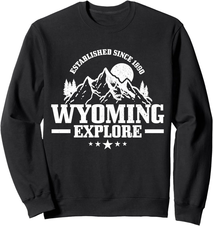 Wyoming Est. 1890 Vintage Berge Outdoor USA Souvenir Sweatshirt
