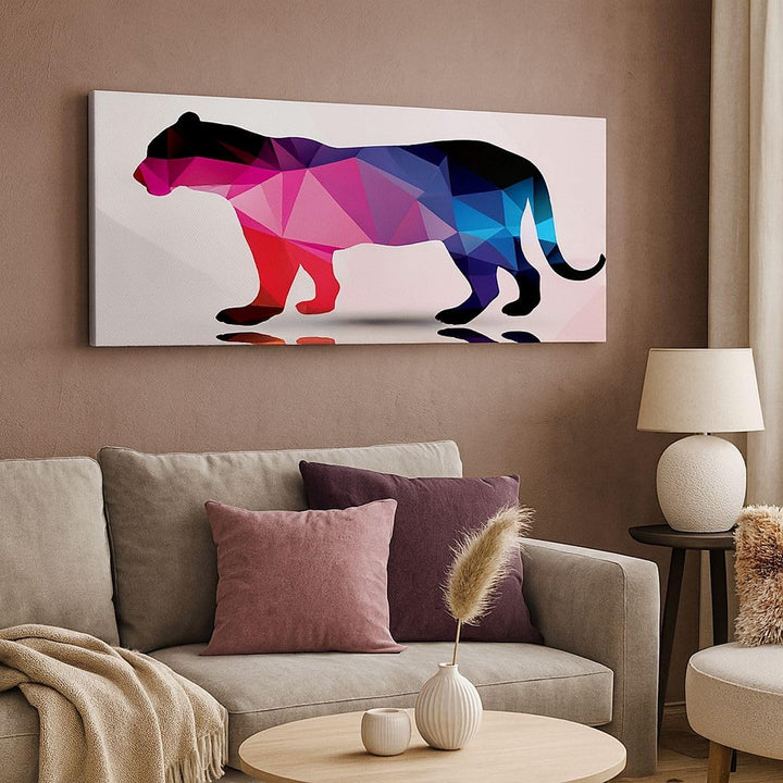 Wandbilder Dekoration Wohnzimmer Tiger Illustration modern Grafik Panorama Bilder auf Leinwand 120x5